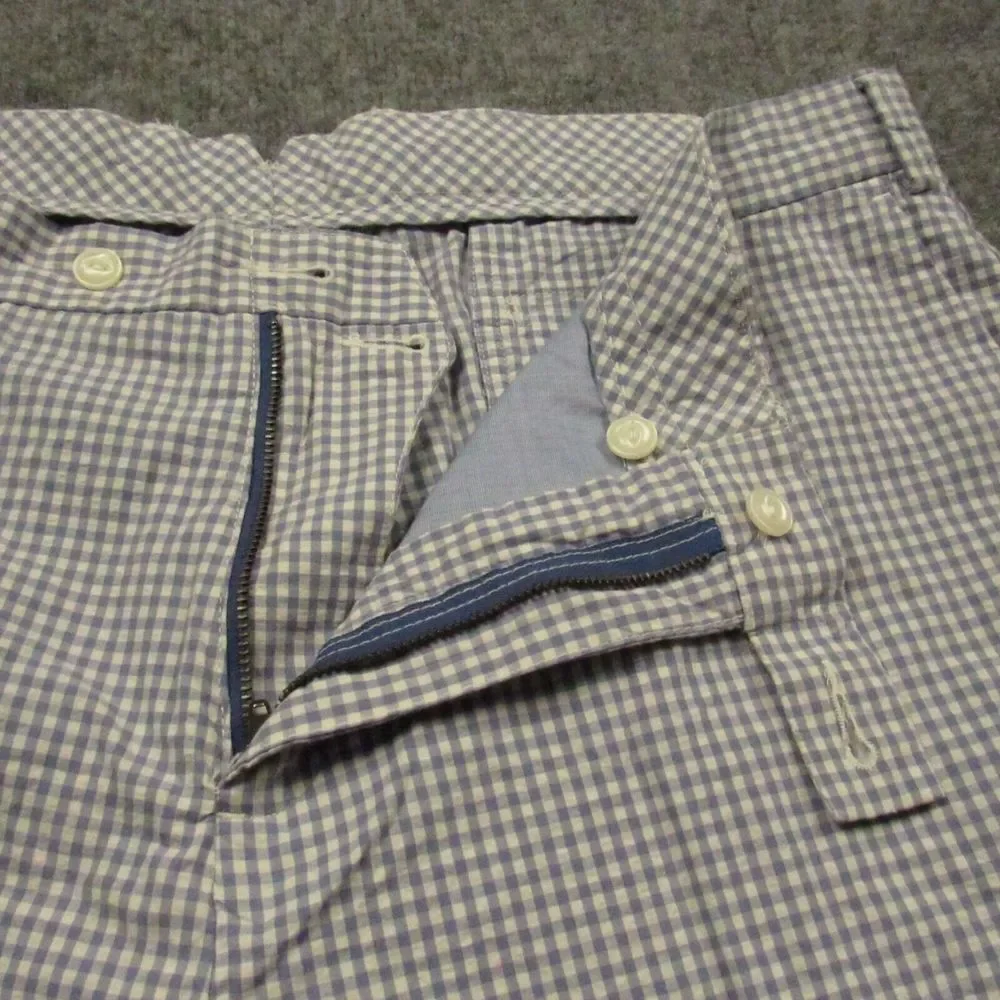 Polo Ralph Lauren Shorts Mens 38x9.5 Seersucker Chino Blue Gingham‎ Check